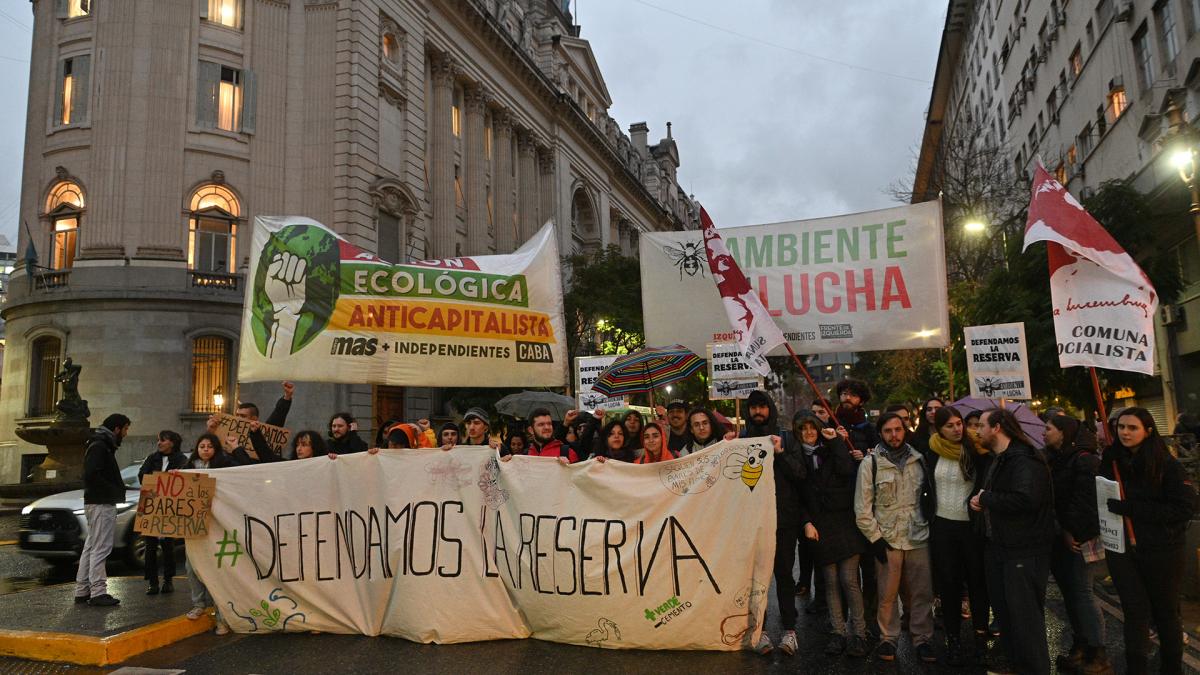 Protesta de activistas ambientalistas Foto Daniel Dabove