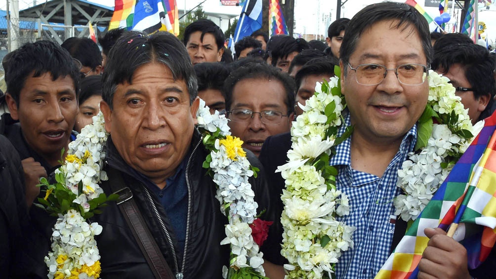 Vicepresidente de Bolivia David Choquehuanca junto al presidente Luis Arce