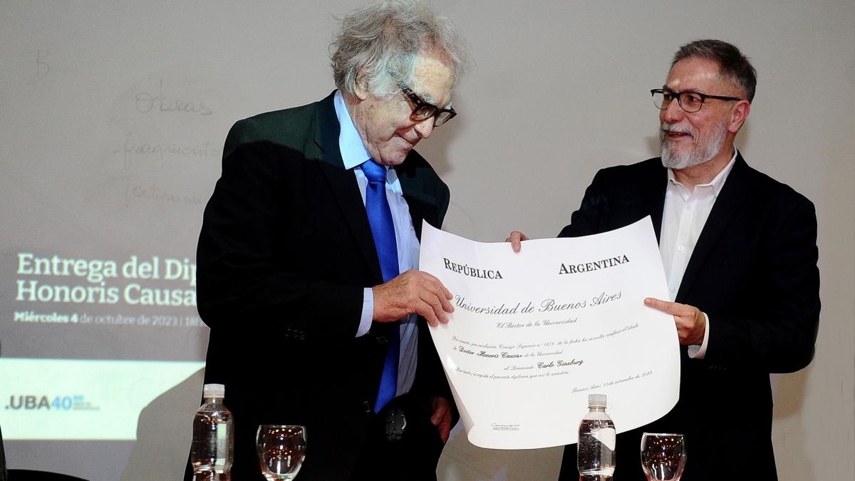 Carlo Ginzburg recibi el doctorado Honoris Causa de la UBA foto Osvaldo Fanton