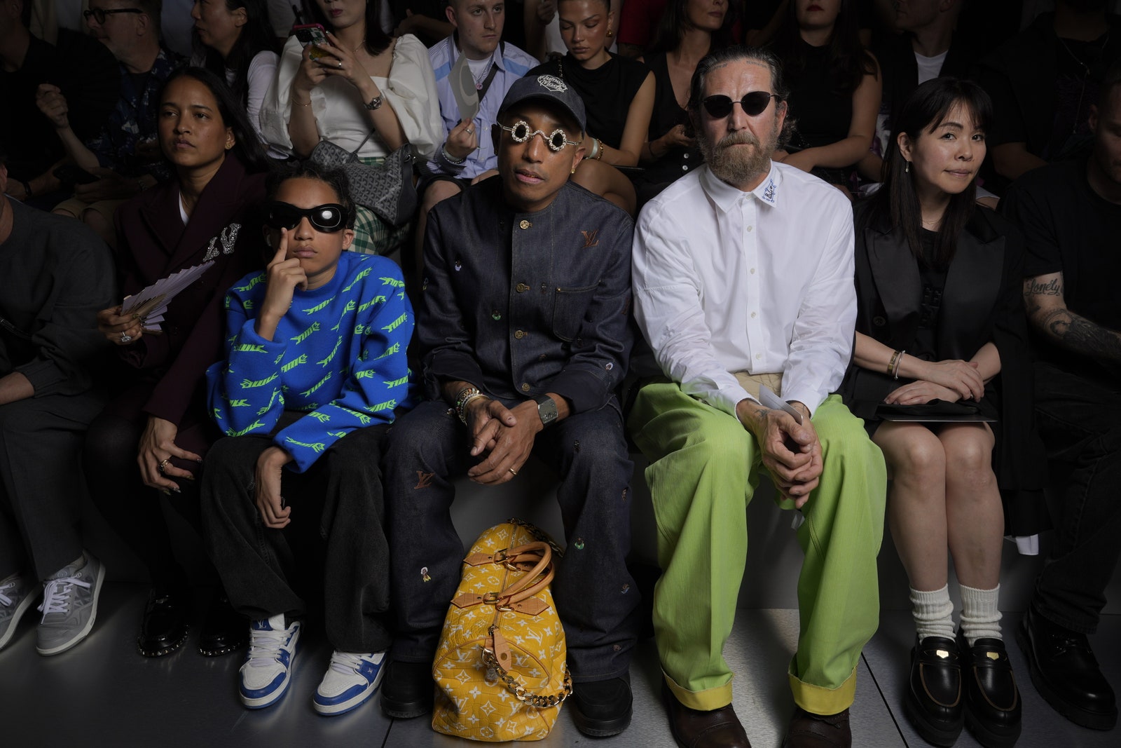 Helen Lasichanh Rocket Williams Pharrell Williams y Stefano Pilati en el desfile Dior PrimaveraVerano 2024