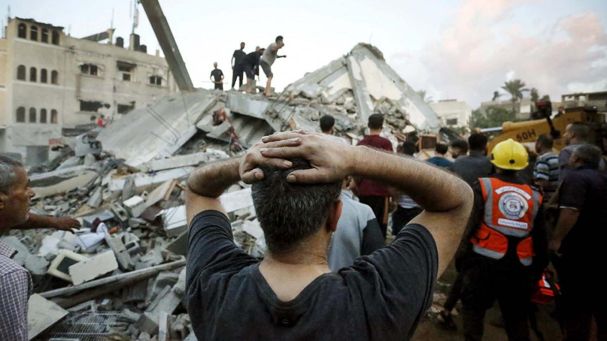 Restos de edificios bombardeados en Gaza Foto AFP