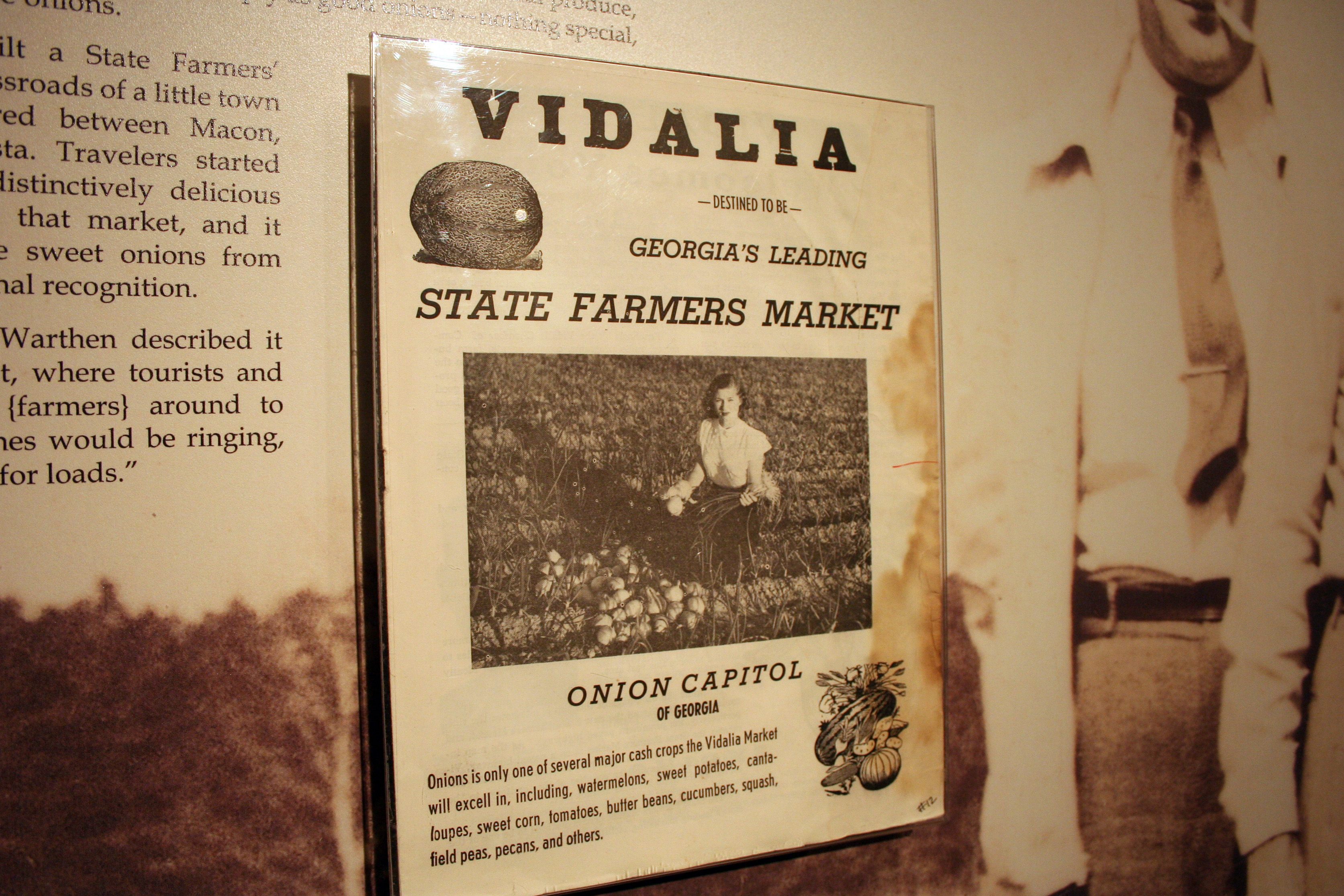 La cebolla Vidalia se popularizó en el mercado de agricultores de la ciudad, construido por el estado de Georgia en la década de 1940.