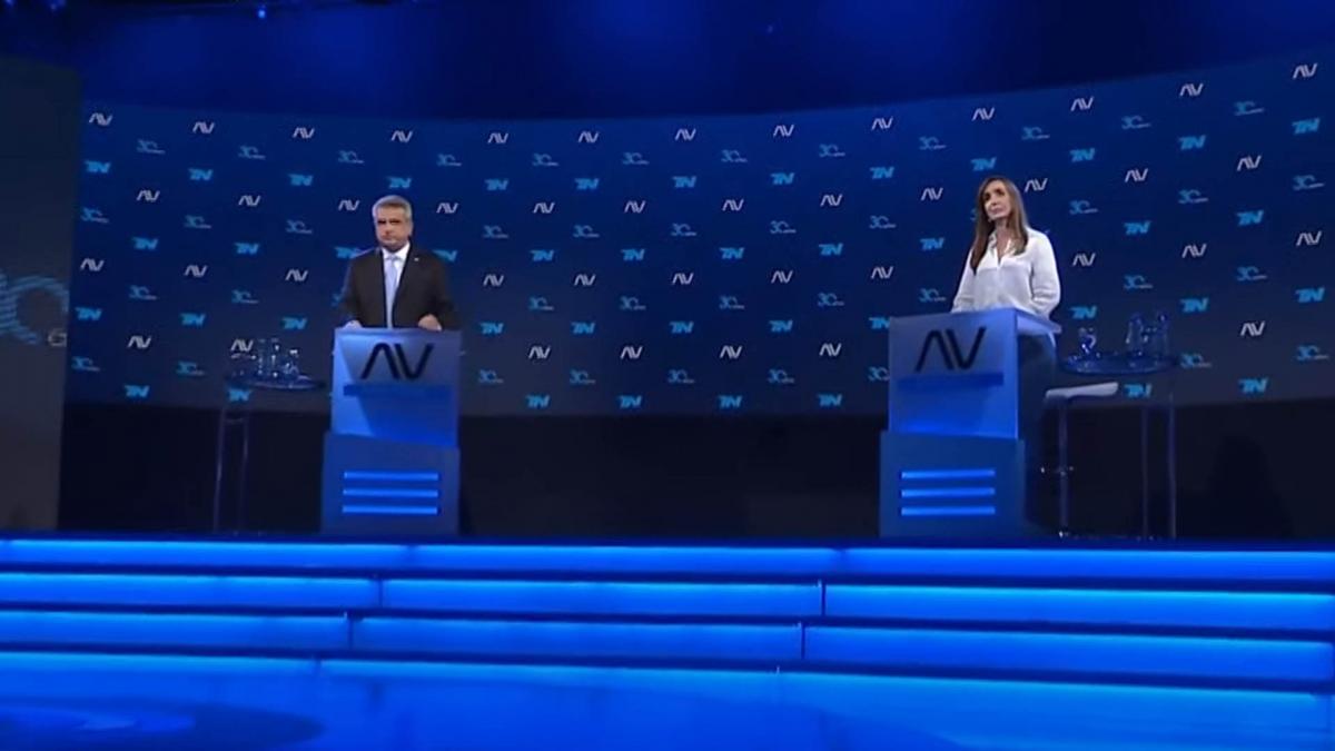 En el debate de los vice Victoria Villaruel atac personalmente a Agustn Rossi Massa no tiene esa estrategia Foto Captura TN 