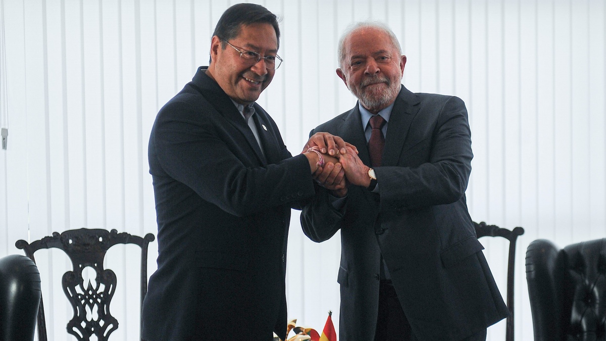 El presidente de Bolivia Luis Arce junto a Lula Da Silva Foto Cris Sille