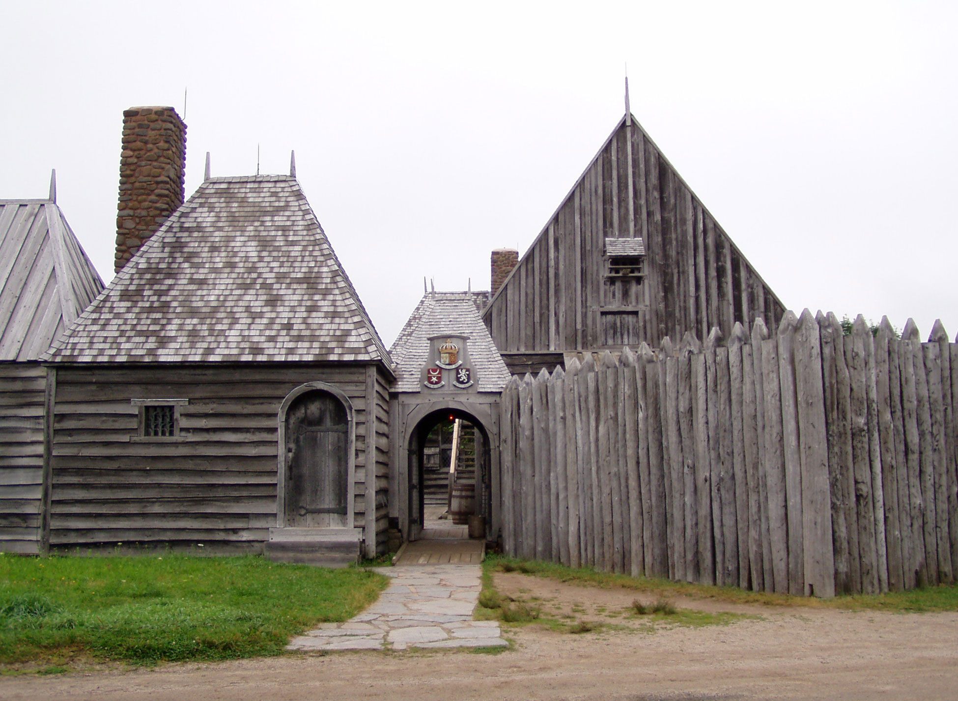 Una réplica de la casa de Champlain en el sitio histórico de Port-Royal.