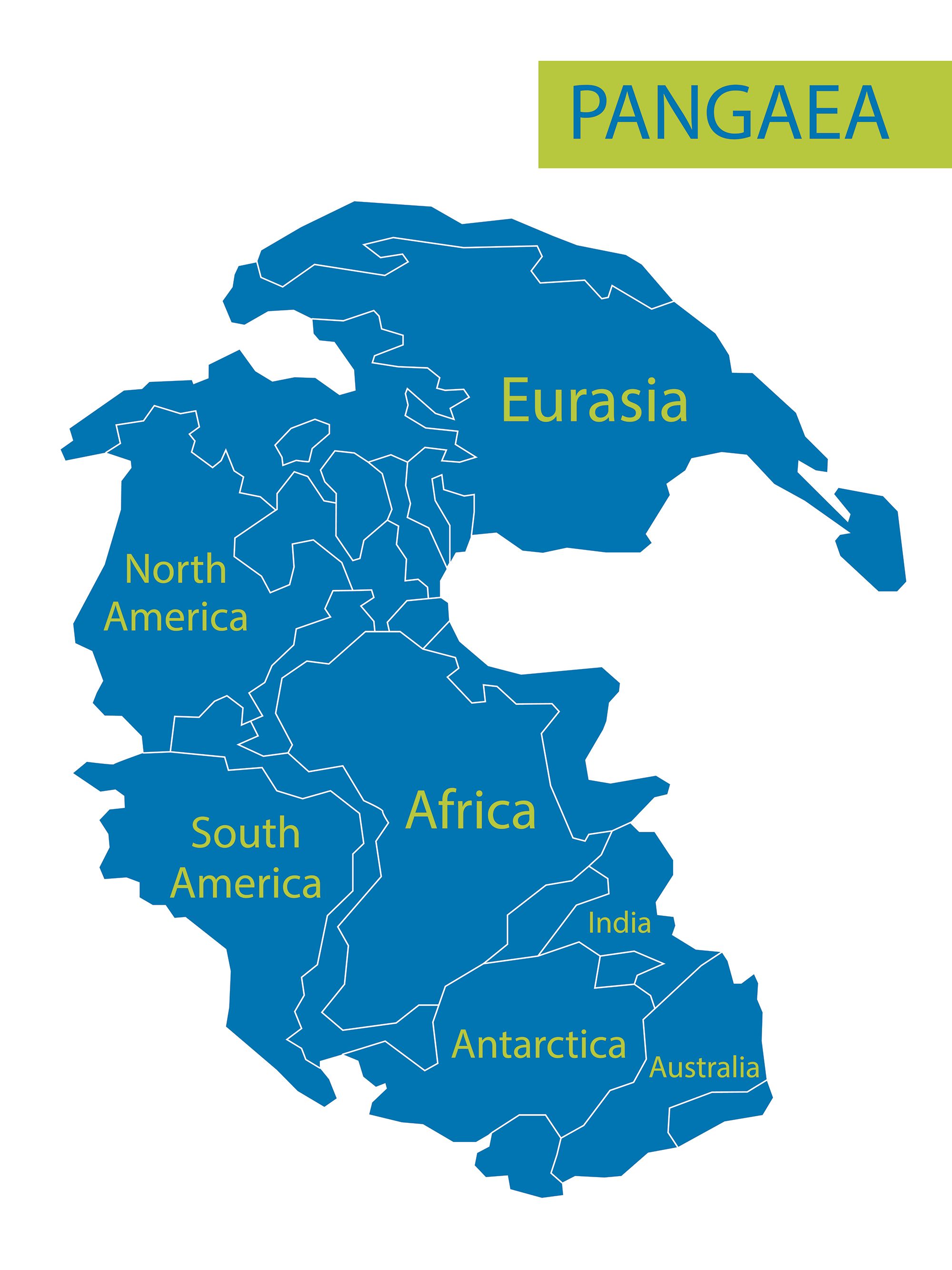 Pangea (también escrita Pangea) tiene la forma de una C alrededor del océano Tetis, donde desapareció Argolandia.