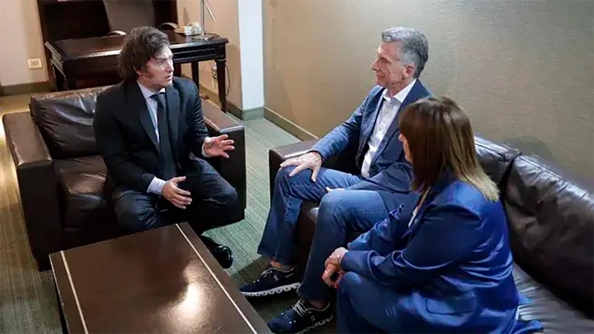 La reunin en la que Macri y Bullrich consolidaron su apoyo a Javier Milei en el balotaje Foto prensa 