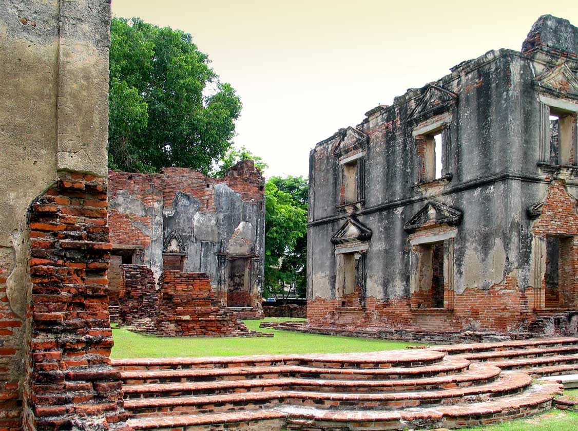 Las ruinas de Wichayen House, donde Guyomar vivía con su familia, presentan una mezcla de estilos arquitectónicos asiáticos y europeos.