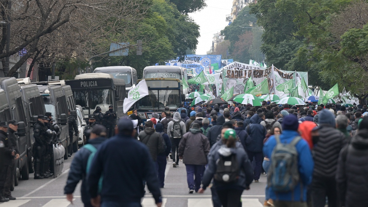 Moyano cuestion el protocolo antipiquete que aplicar este mircoles el gobierno nacional Foto Archivo