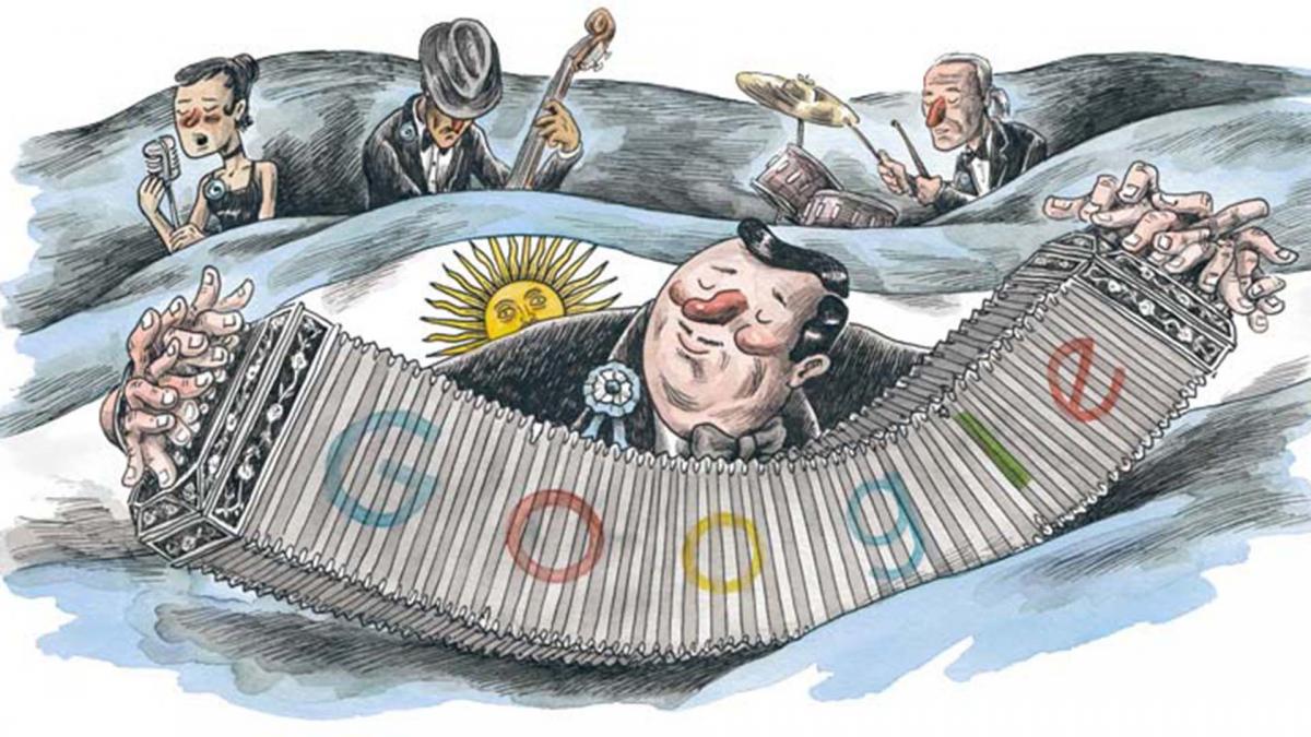 Anibal Troilo en el estilo Doodle