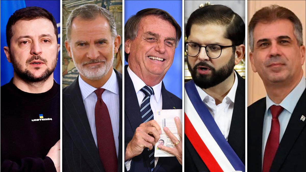 Volodomir Zelensky el Rey de Espaa Felipe VI el expresidente Jair Bolsonaro el presidente de Chile Gabriel Boric y el canciller israel Eli Cohen entre las firuras internacionales que llegaron a la Argentina