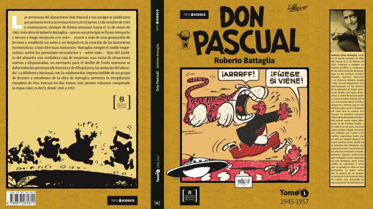 Los libros que compilan la historieta Don Pascual forman parte del proyecto Papel de Kiosco que sale al rescate del humor grfico de Argentina Foto Prensa