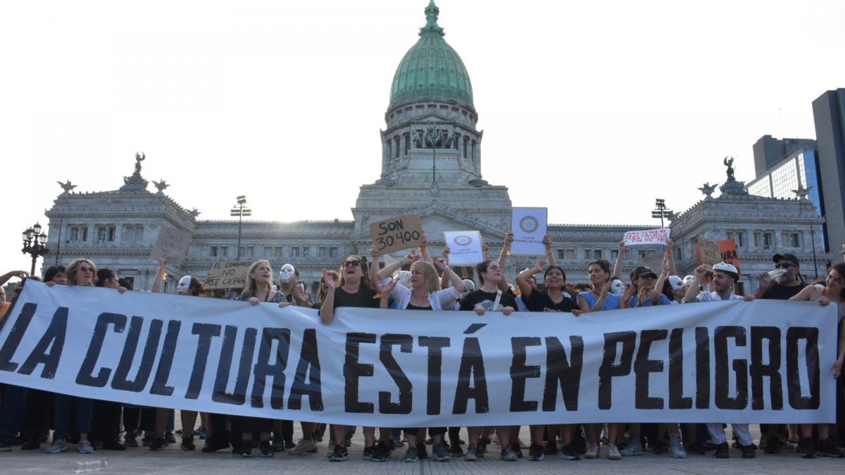 La movida en defensa de la Cultura que lleg al Congreso Foto prensa 