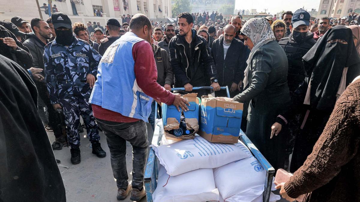 Trabajadores de la agencia Unrwa en Gaza Foto AFP