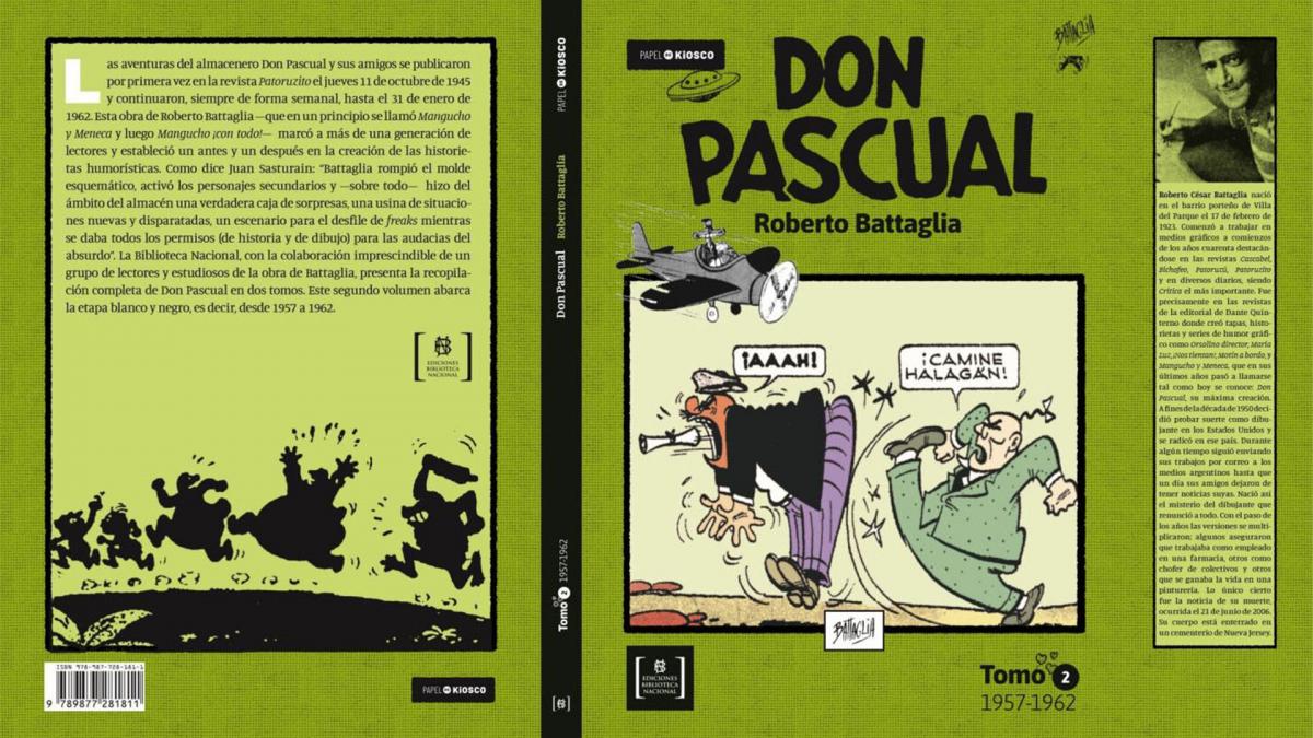 Las historietas del almacenero Don Pascual fueron adaptadas en formato de libro gracias al aporte de la Biblioteca Nacional Foto Prensa