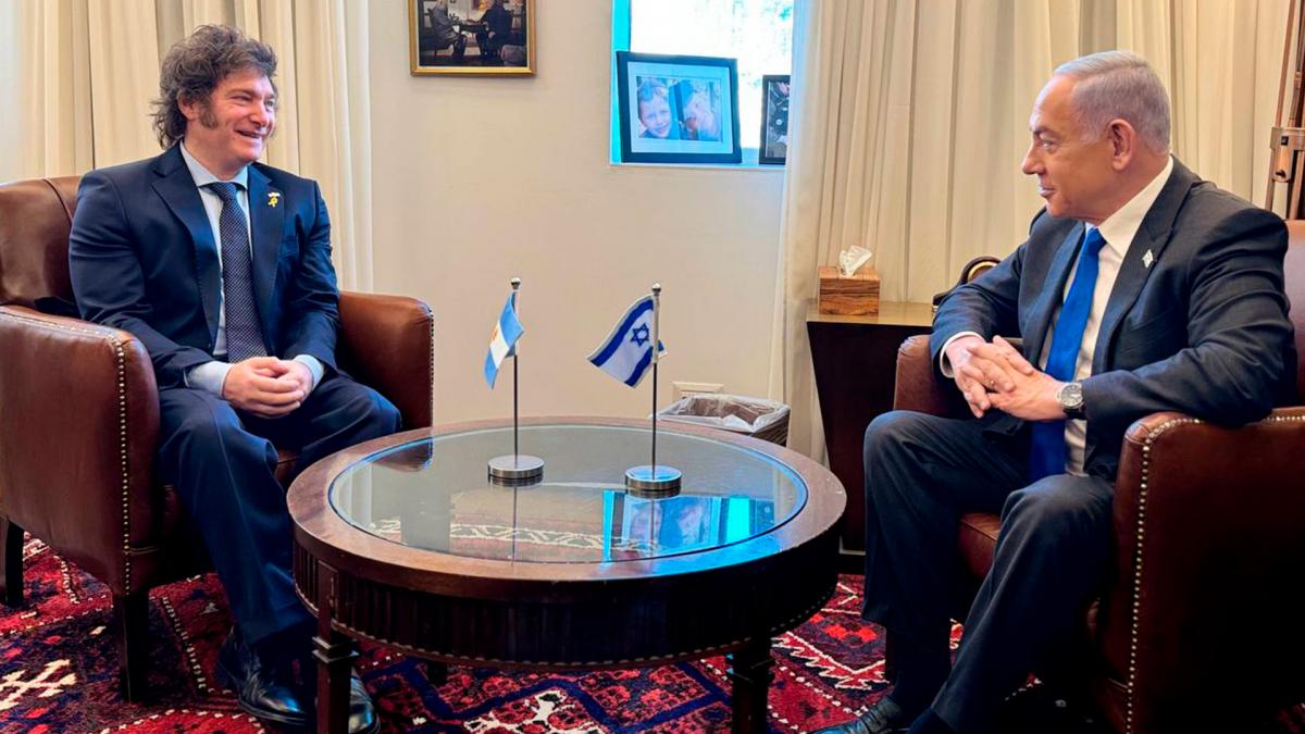 Presidente Javier Milei Mile reunido con el premier Benjamin Netanyahu Foto Prensa