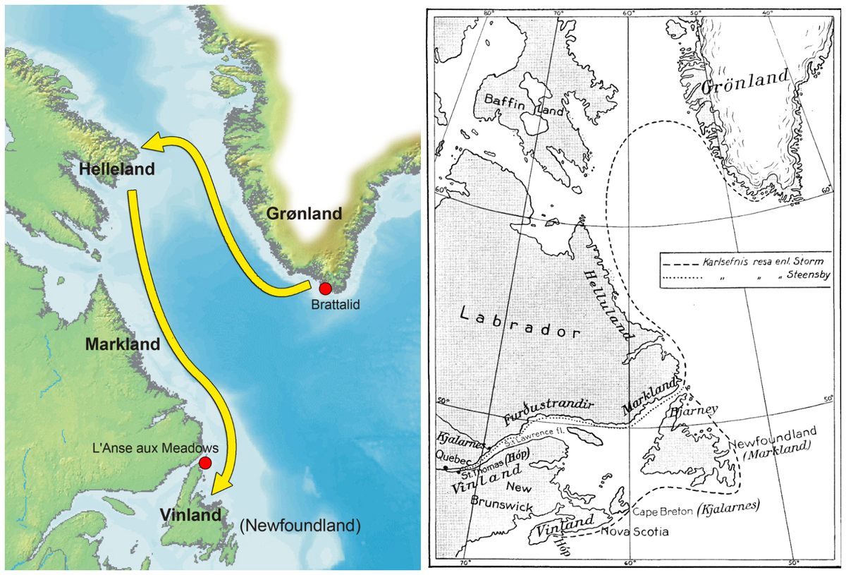 Gudrid viajó de Islandia a Groenlandia y luego a Terranova en Canadá, a la que posiblemente llamaron Vinlandia.