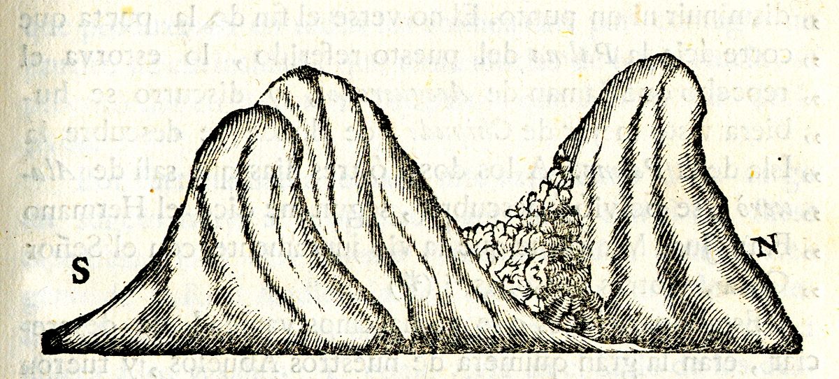 El contorno de la isla San Borondón se muestra aquí en un tomo de 1772 escrito por el intelectual español José Viera y Clavijo.