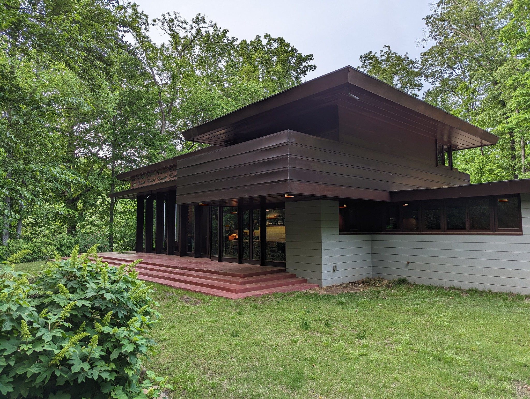 Casa Bachman-Wilson de Frank Lloyd Wright en el Museo de Arte Americano Crystal Bridges en Bentonville, Arkansas.