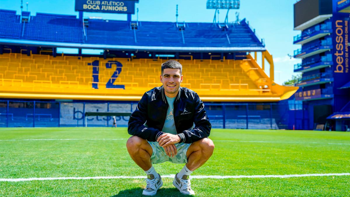 Alcaraz en la Bombonera Foto XBocaJrsOficial