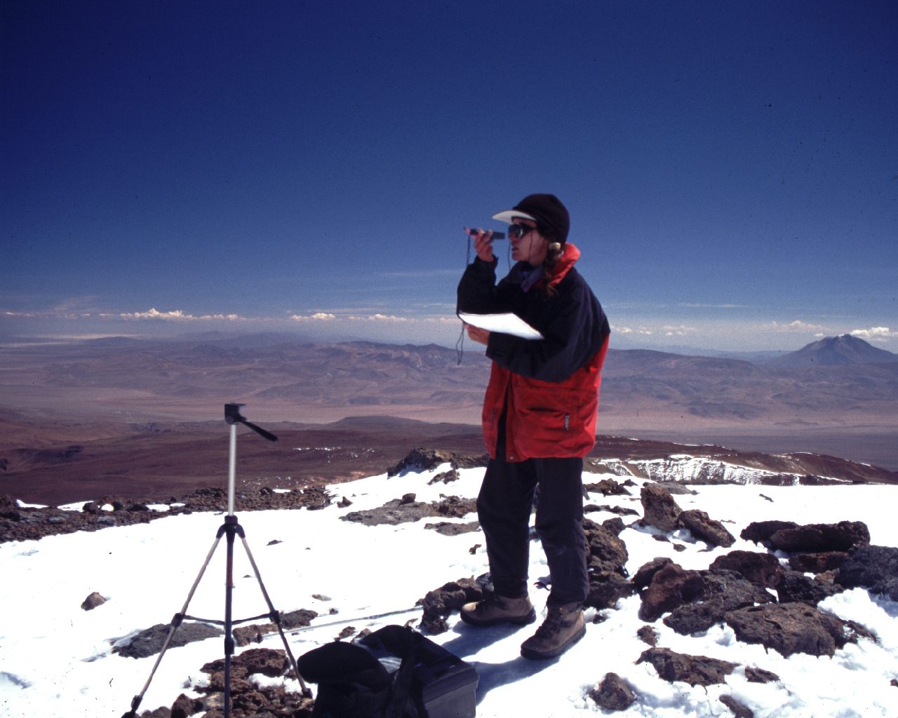 Ceruti se encuentra en la cima del monte Quehuar de Argentina.