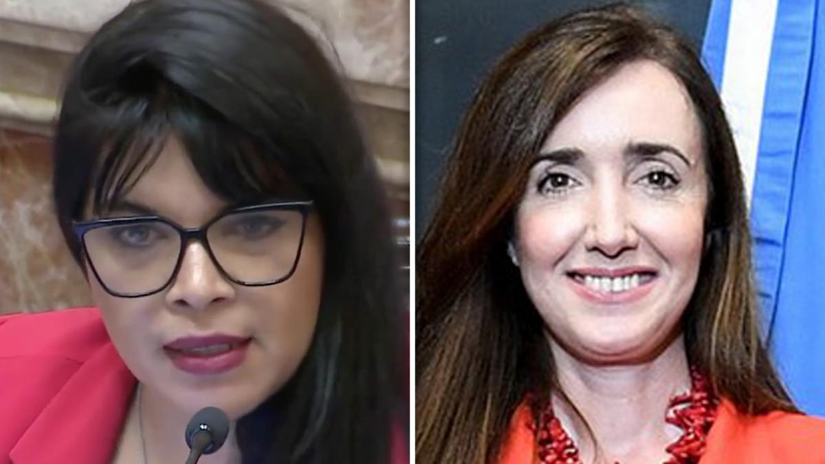 Mara Eugenia Dur senadora del Frente de Todos y la vicepresidenta Victoria Villarruel