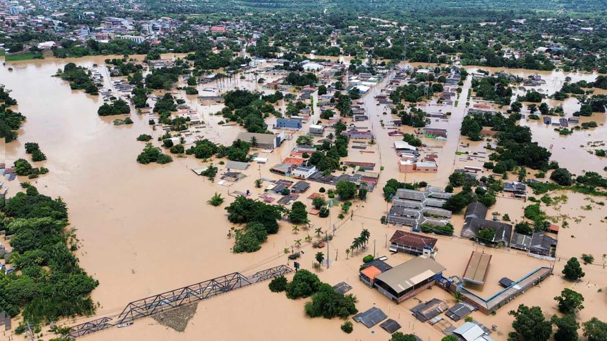 Fuertes inundaciones en la amazonia boliviana Foto Gentileza Prefectura Brasil