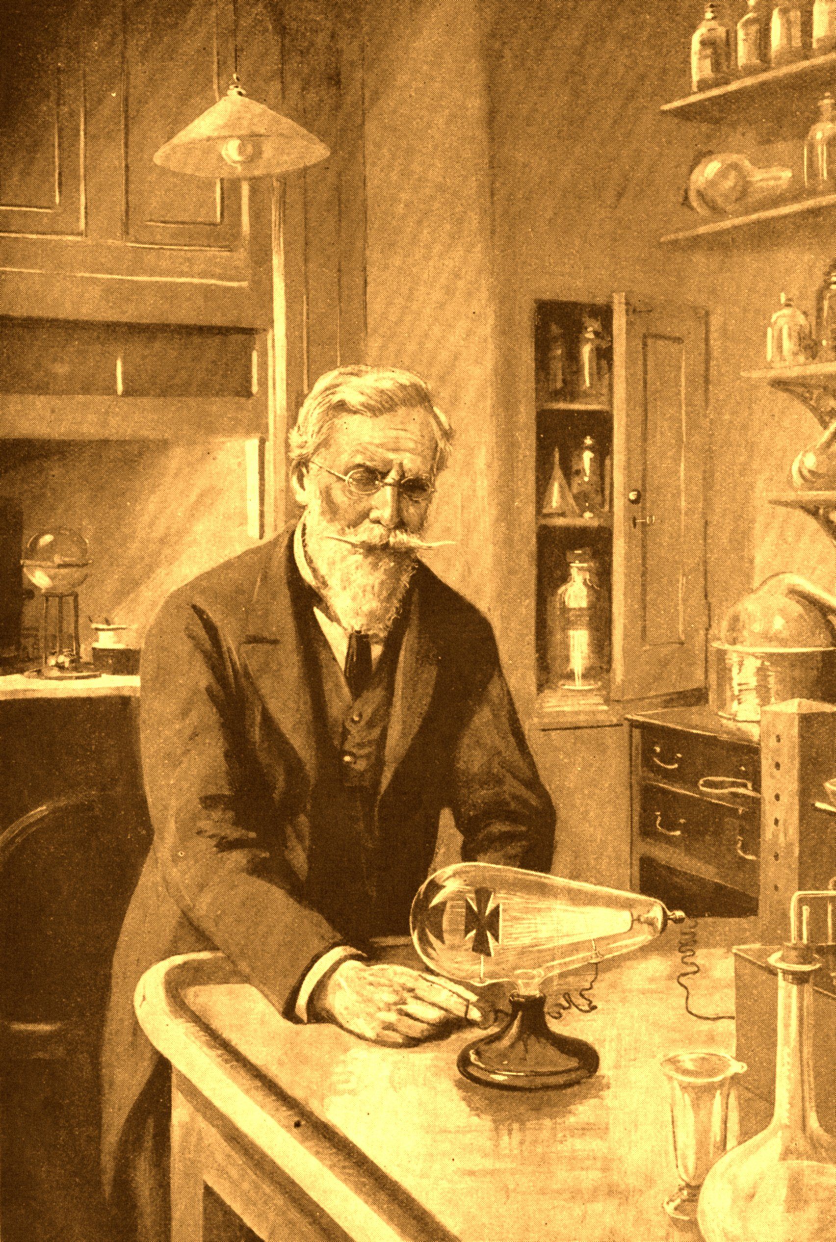 El presidente de la Sociedad para la Investigación Psíquica, Sir William Crookes (1832-1919), fue un químico, meteorólogo y físico británico del Royal College of Chemistry.