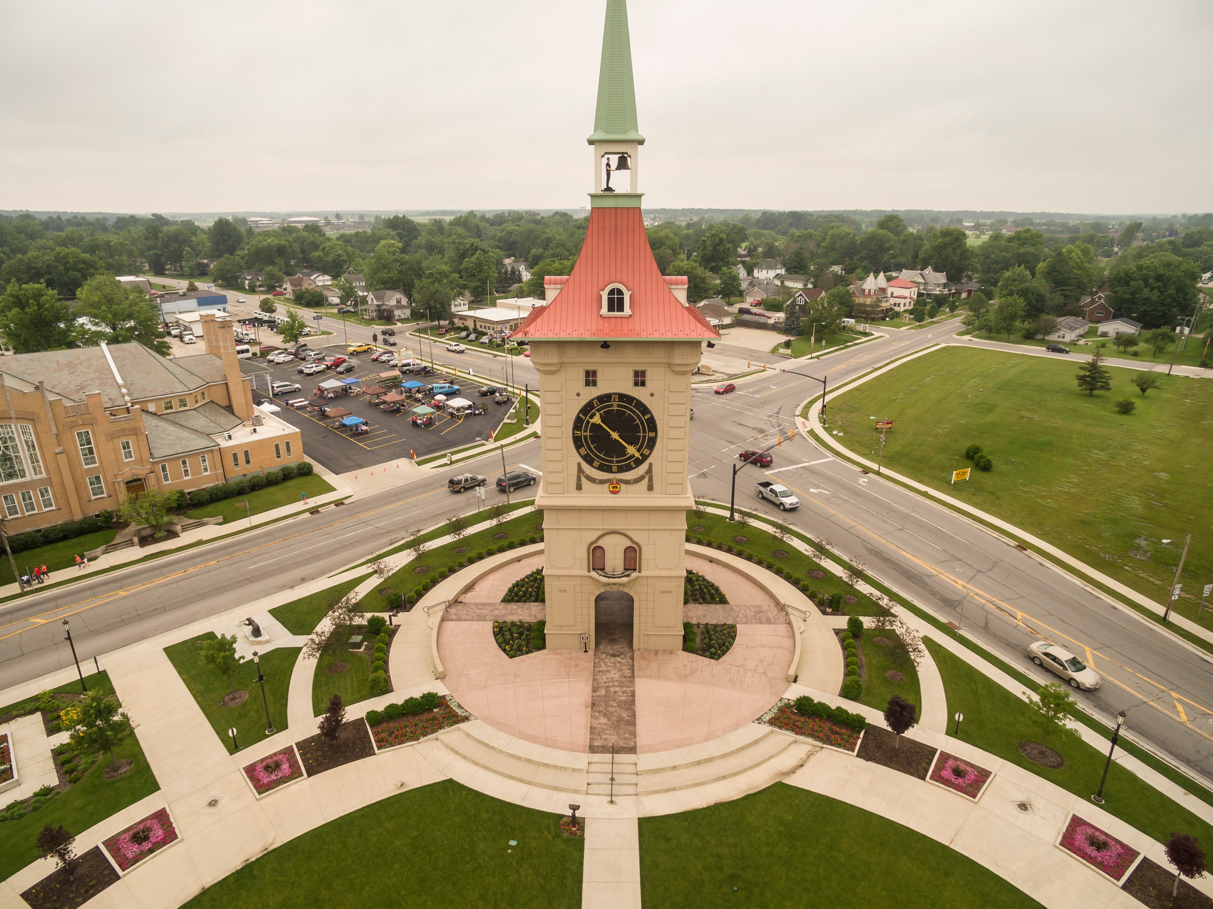 El Reloj de la Plaza Muensterberg en Berna, una ciudad suiza en el norte de Indiana. 