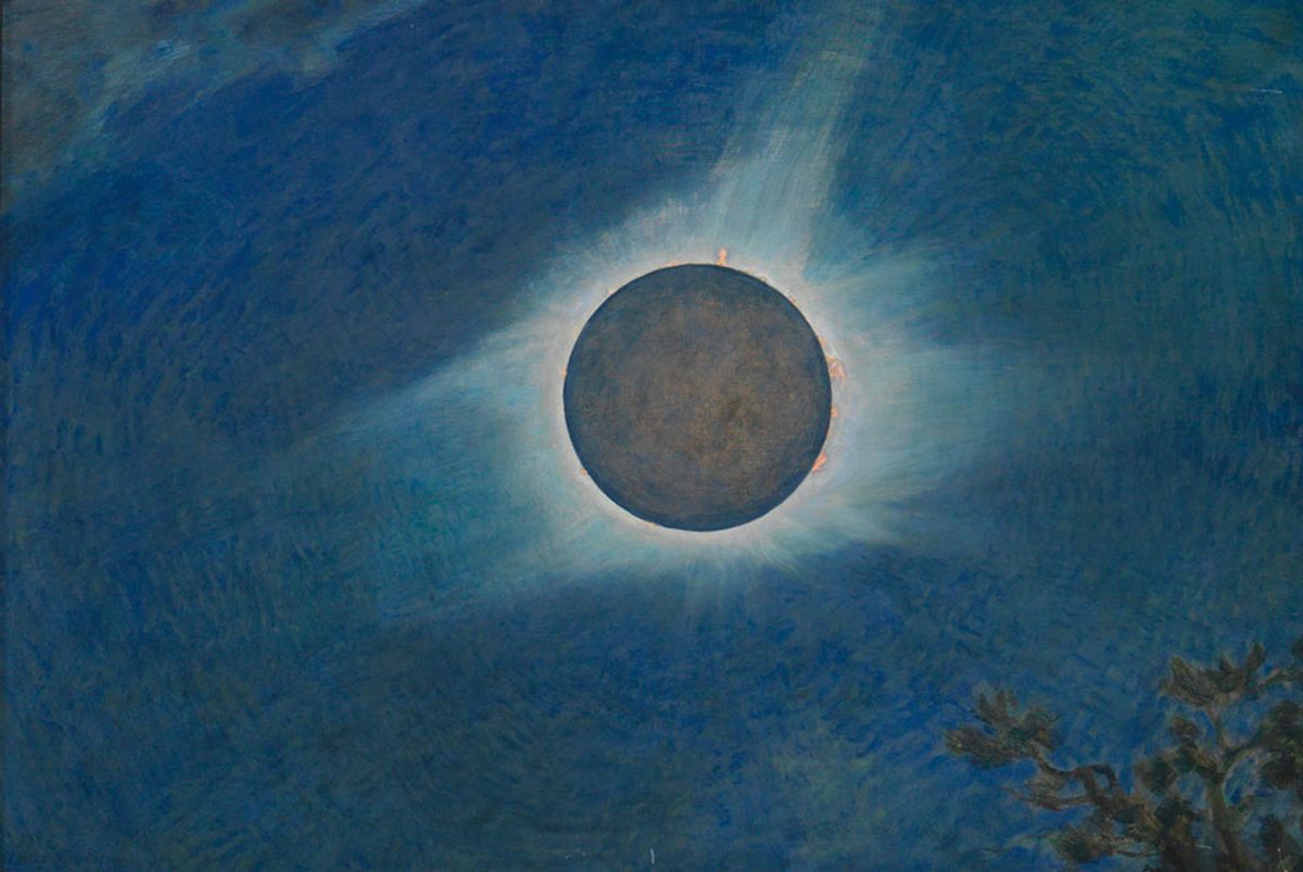 Los científicos contrataron al paisajista Howard Russell Butler para pintar eclipses en 1918.