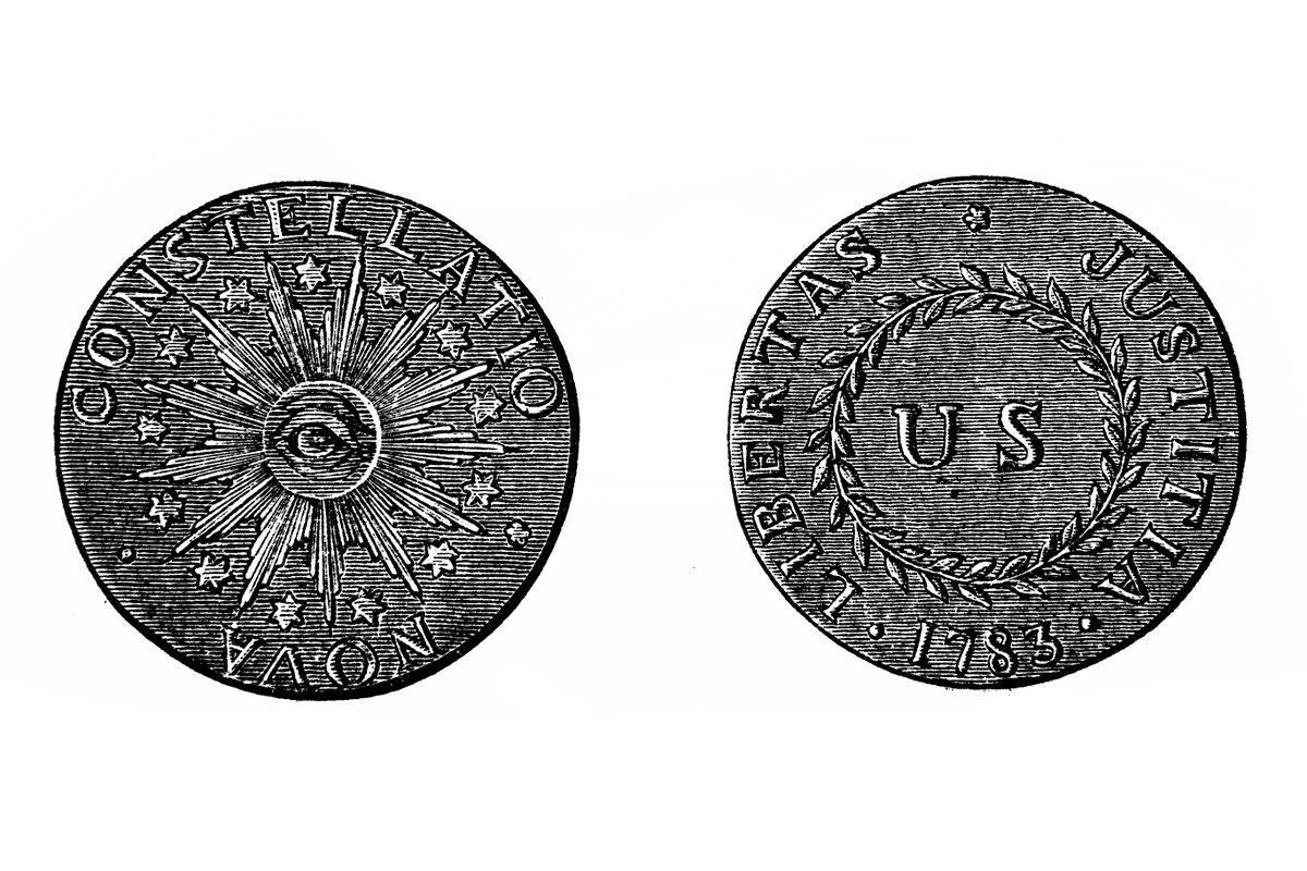 Wheeler vendía productos químicos y moldes para dar forma a las monedas e imitar los diseños reales de la época. Aquí, una moneda de 1783.