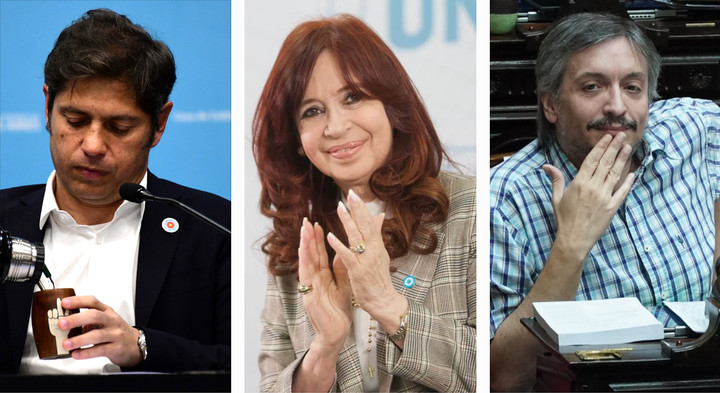 Kicillof, Cristina y Máximo 
Kirchner