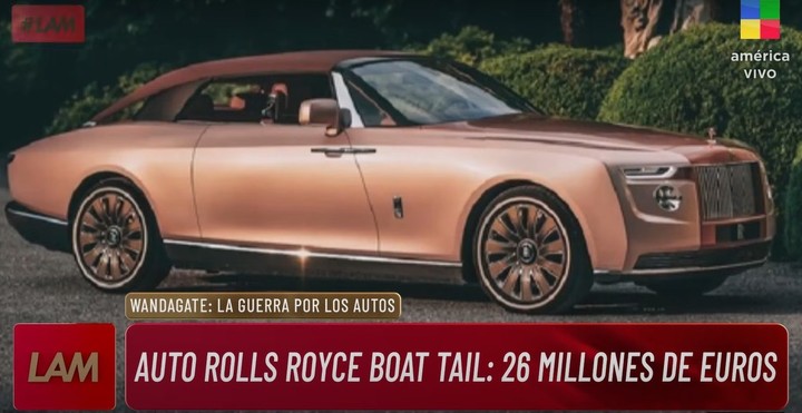 El exclusivo Rolls Royce Boat Tail que disputan Wanda Nara y Mauro Icardi. | Foto: América TV