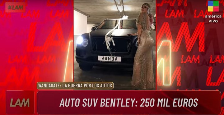 El auto SUV Bentley que Wanda Nara no habría declarado en la división de bienes, según informó Pepe Ochoa. | Foto: América TV