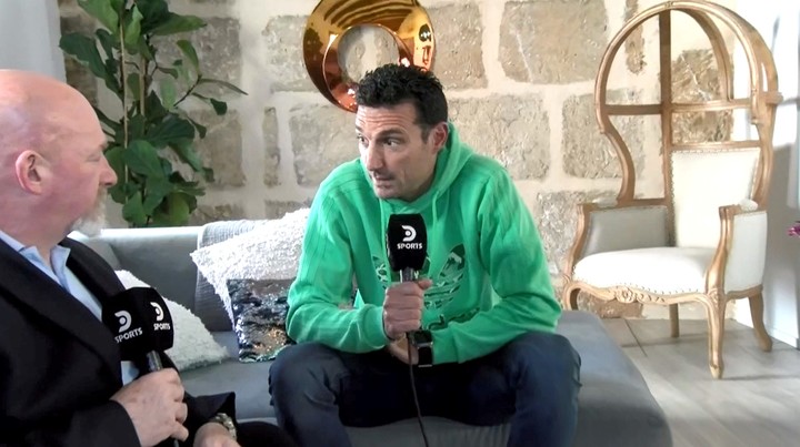 Lionel Scaloni, entrevistado por DSports en su casa de Mallorca.