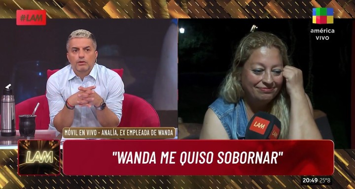 Analía aseguró que Wanda Nara le hizo firmar un papel en blanco para cobrar su último sueldo. | Foto: América TV