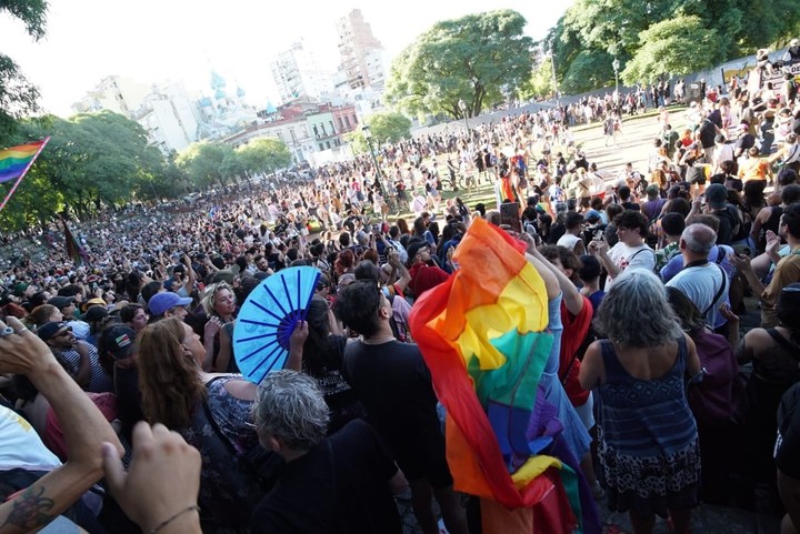 La marcha del colectivo LGTBQ en Parque Lezama. 