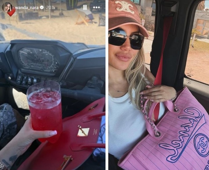 Wanda Nara mostró sus ostentosas carteras desde Pinamar. | Foto: Instagram