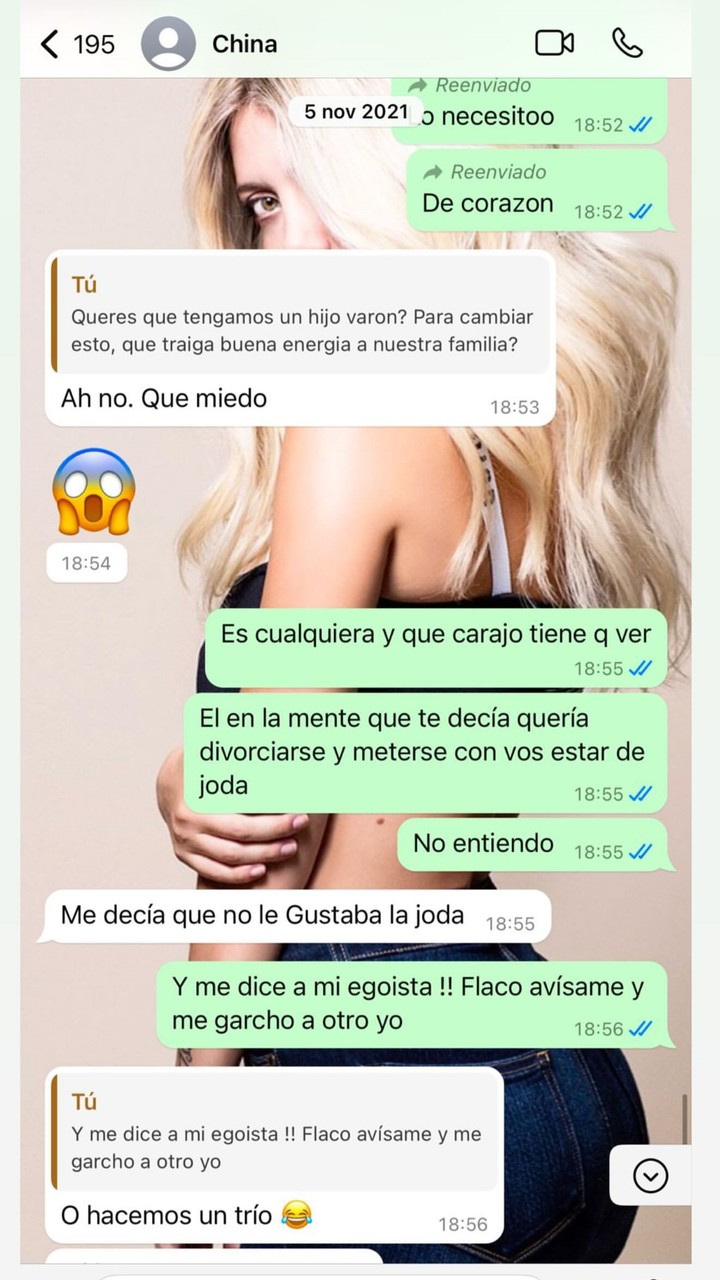 La conversación en la que la China Suárez le sugiere a Wanda Nara hacer un trío. Foto: Instagram