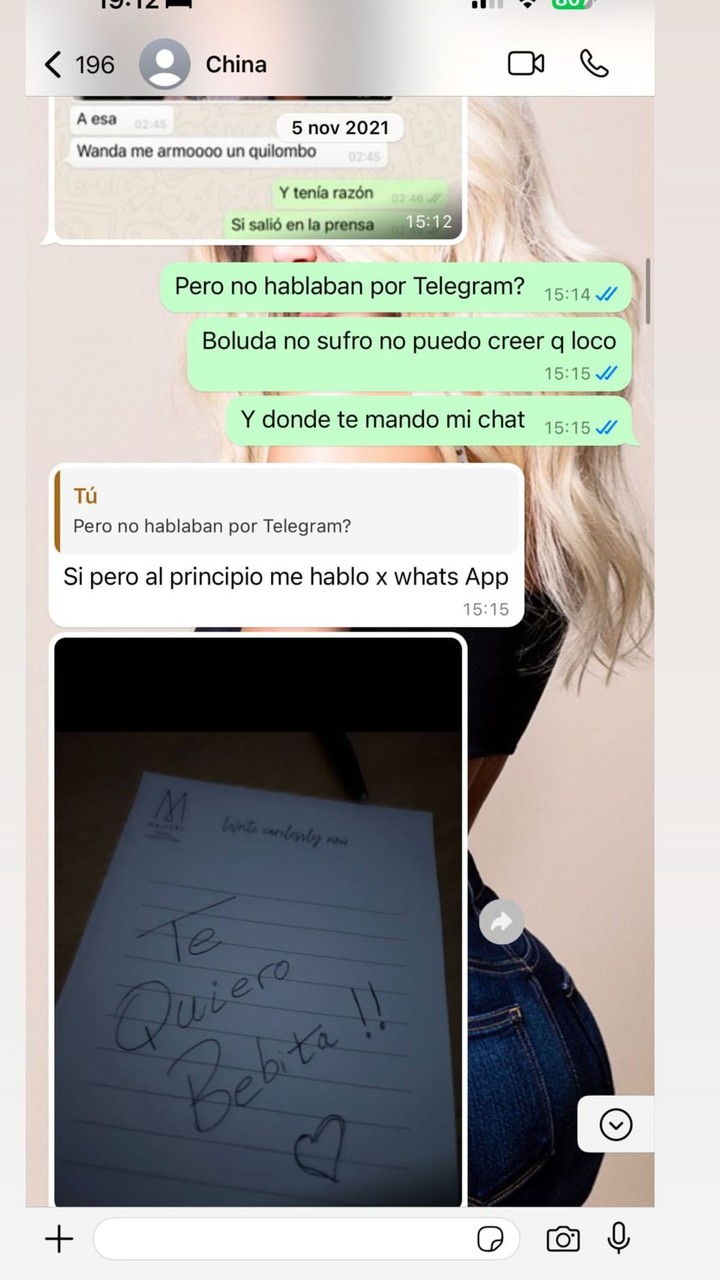 Chats entre Wanda Nara y la China Suárez sobre Mauro Icardi. Foto: Instagram