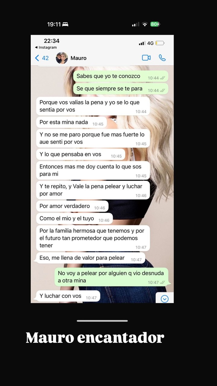 Los chats en los que Mauro Icardi le pedía perdón a Wanda Nara tras serle infiel con la China Suárez.