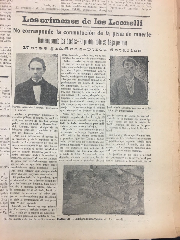 Los hermanos Leonelli, primeros asesinos seriales de Mendoza. Un caso que conmovió a toda la provincia.