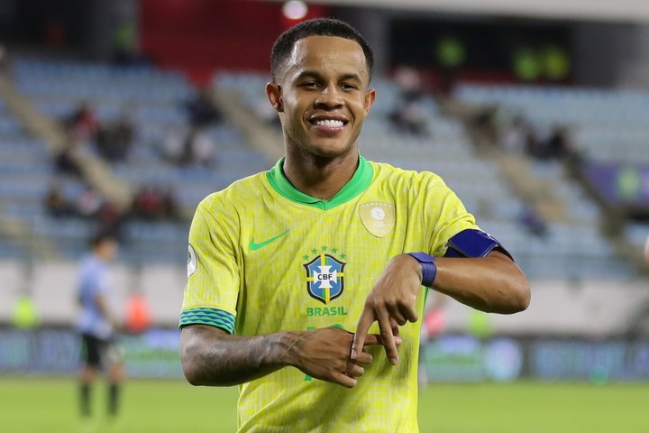 Pedro Henrique Silva, Pedrinho, autor del gol de Brasil. Foto: EFE / Ronald Peña.