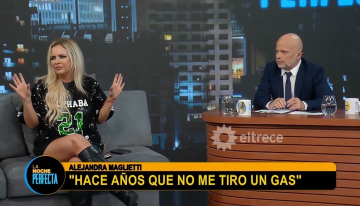 Alejandra Maglietti le contó a Sebastián Wainraich de su dieta "anti flatulencias". Foto: Captura TV.