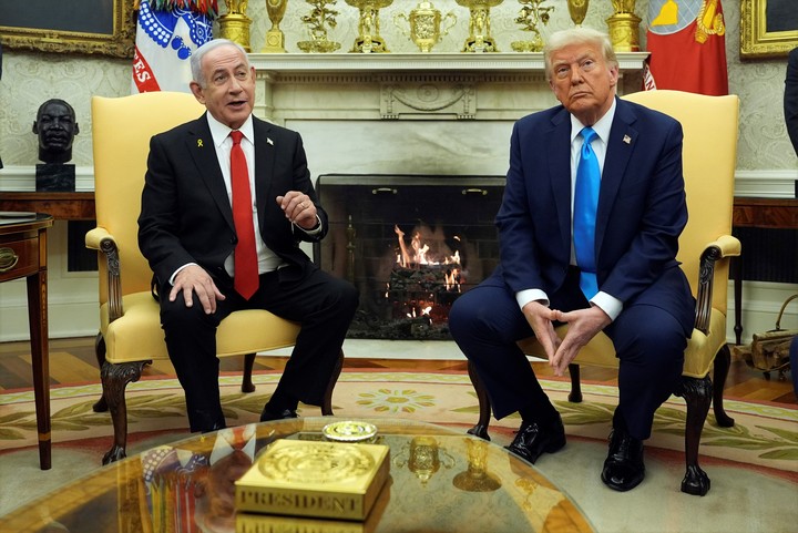 Donald Trump recibió el martes en la Casa Blanca al primer ministro de Israel, Benjamin Netanyahu. Foto: AP 