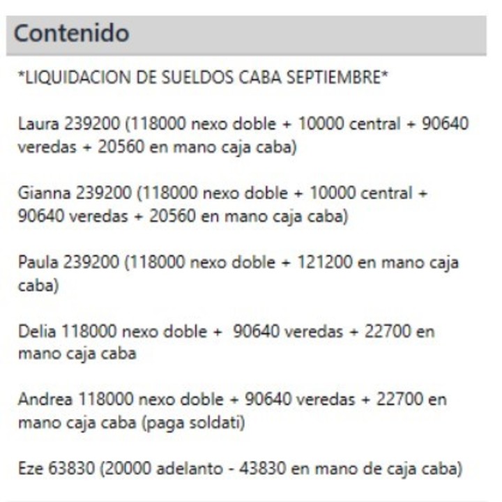 Las planillas que para la fiscalía, exponen el lucro indebido del Polo Obrero.