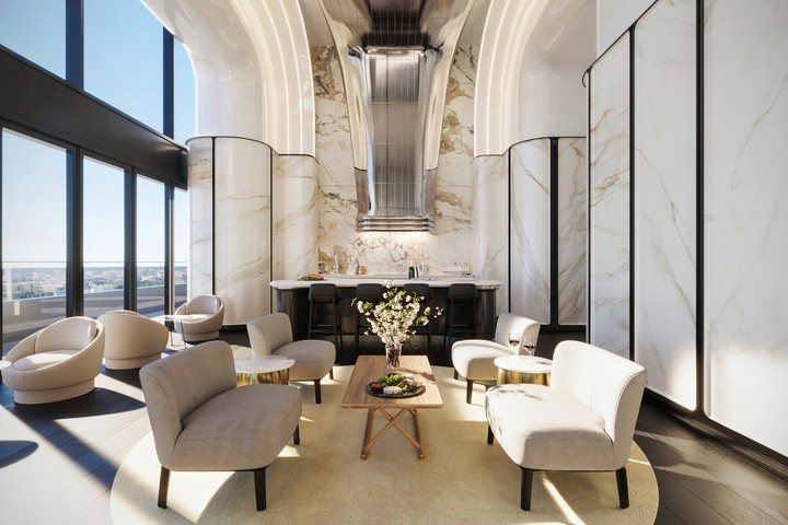 Vista de una sala en Mercedes-Benz Places.