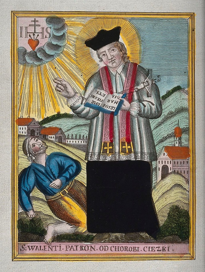 San Valentín bendiciendo un epiléptico. Foto/Archivo.