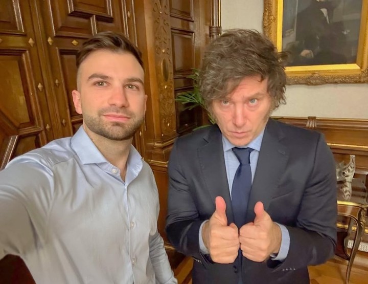 Mauricio Novelli, cofundador de Tech Forum, en la Casa Rosada con Javier Milei. Fue el 20 de septiembre de 2024.