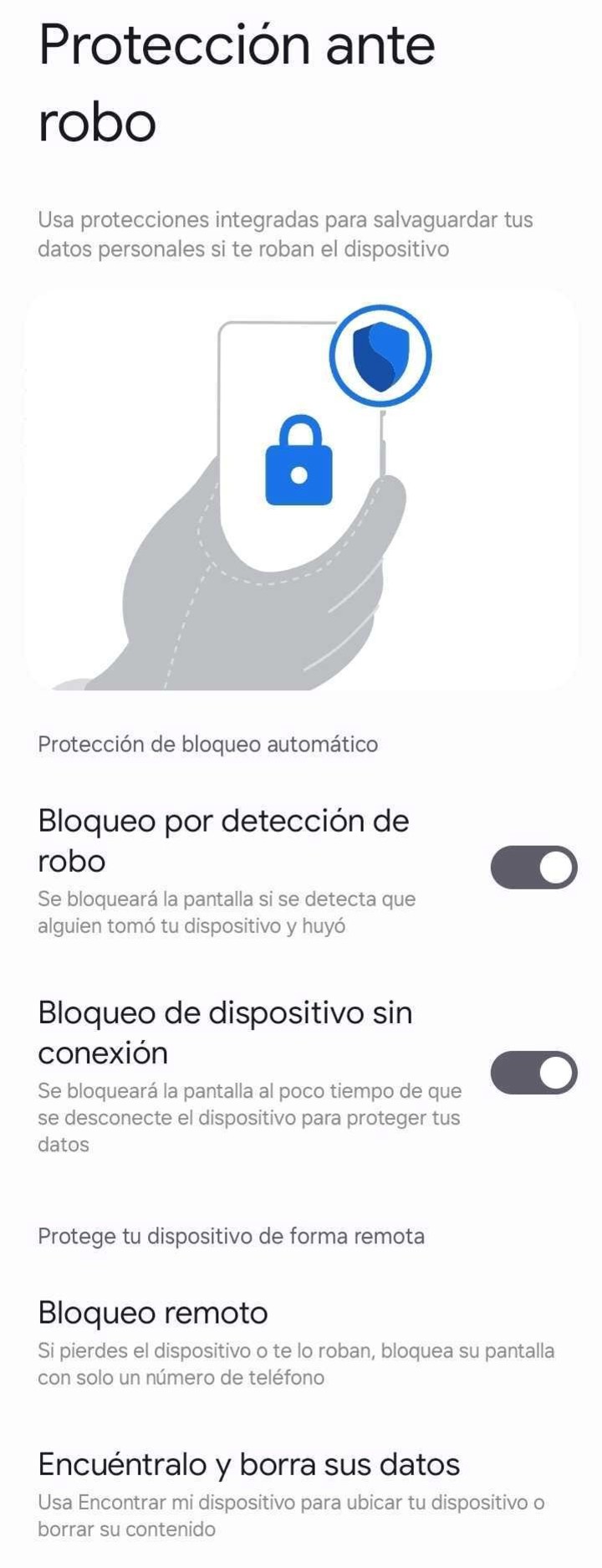 Google tiene otras funciones antirrobo.